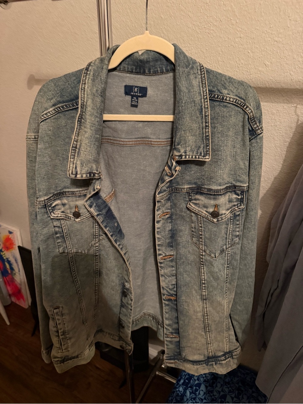 George Mens Light Wash Blue Denim Jacket